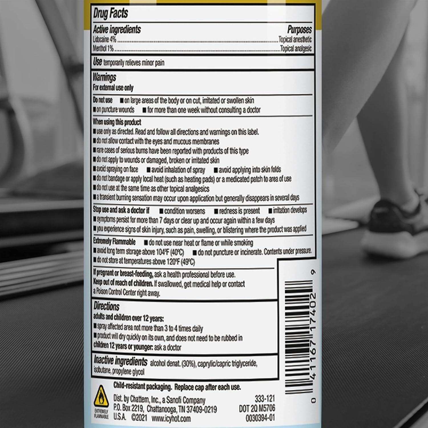 Icy Hot Max Strength Lidocaine Topical Pain Reliever Dry Spray - 4 Oz - Shop Home Med