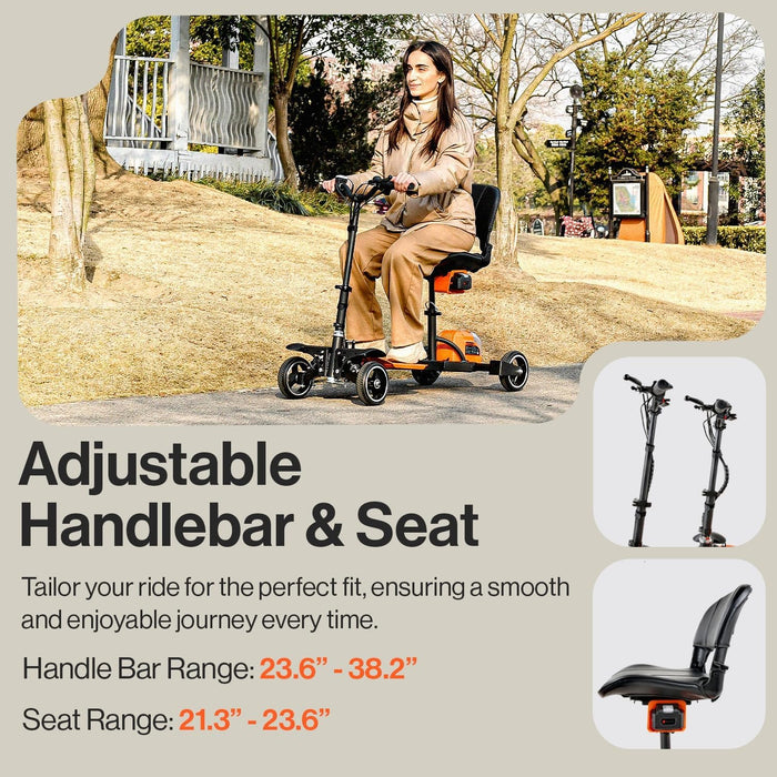 SuperHandy 4-Wheels Passport Pro Mobility Scooter Mobility Scooter - Foldable 48V Li-Ion Battery 330lbs Load