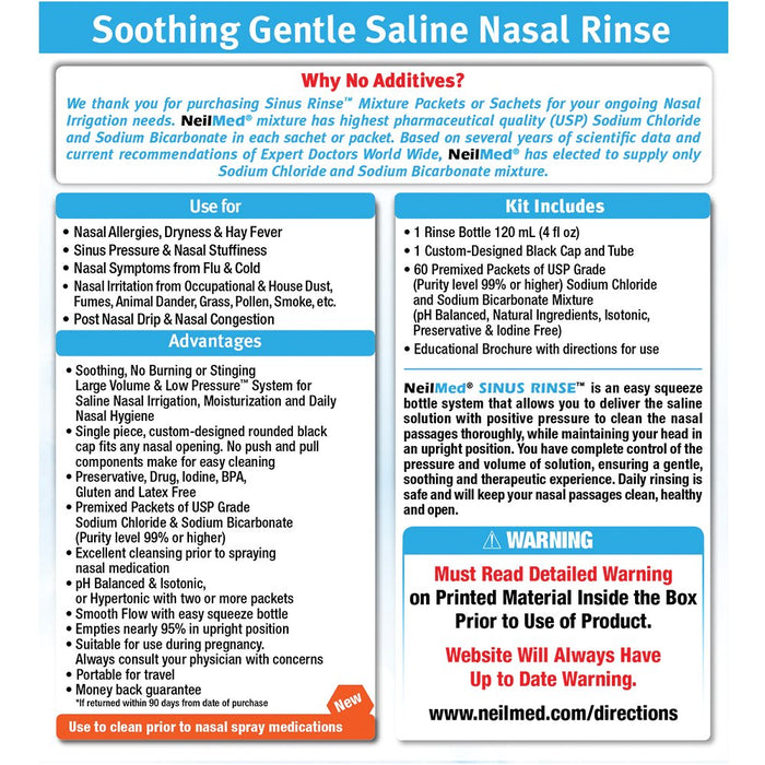 NeilMed Sinus Rinse Pediatric Saline Nasal Rinse - 120 Ct Premixed Packets