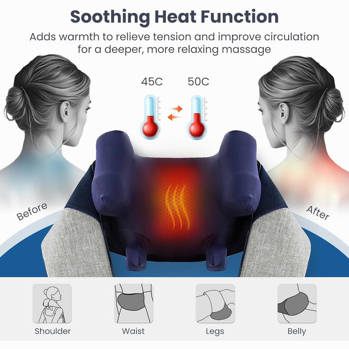 Miko Wave Shiatsu Neck and Back Massager with Heat