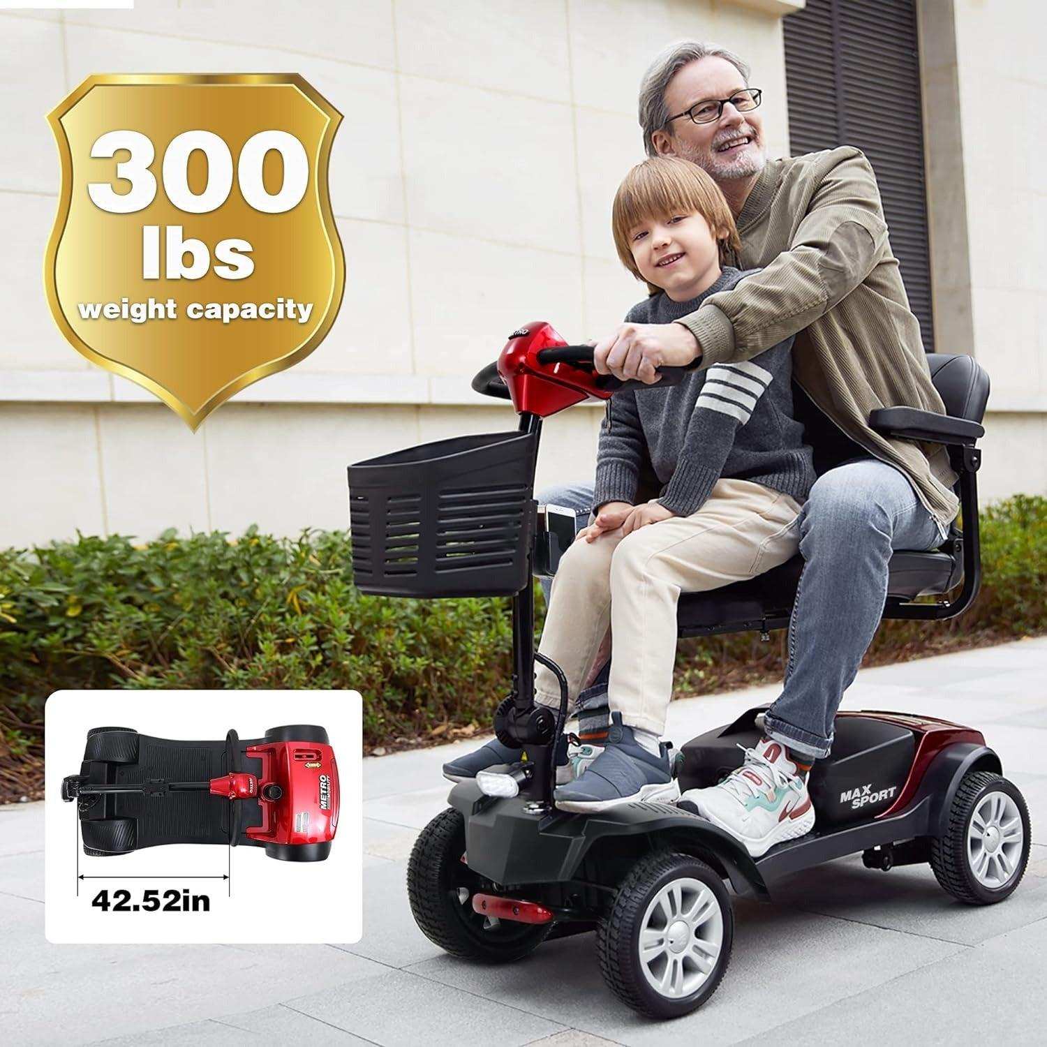 Metro Mobility Max Sport Series 4-Wheel Travel Mobility Scooter - Shop Home Med