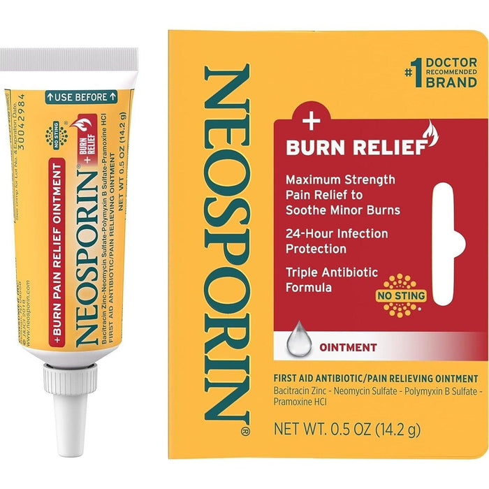 Neosporin +Burn Relief Max Strength Antibiotic Ointment - 0.5 oz - Shop Home Med