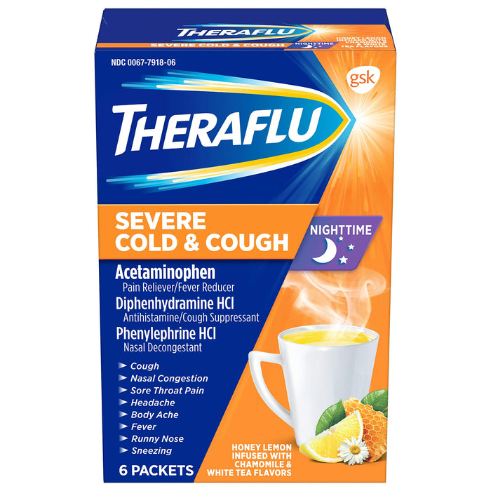 Theraflu Multi-Symptom Severe Cold Relief Powder - Green Tea & Honey Lemon