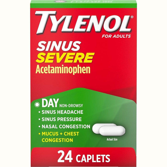 Tylenol Sinus Severe Daytime Cold & Flu Pain Reliever Caplets - 24 Ct - Shop Home Med