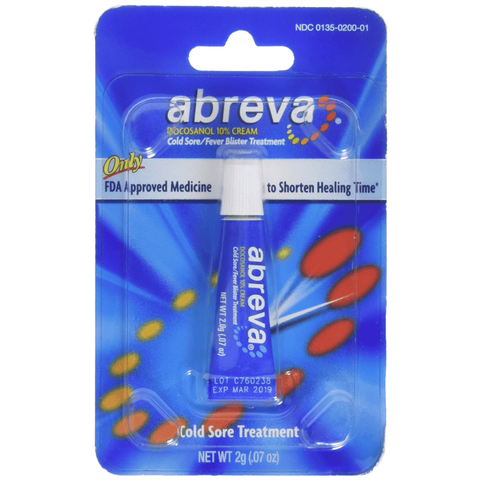 Abreva Docosanol 10% Cream Cold Sore & Fever Blister Treatment