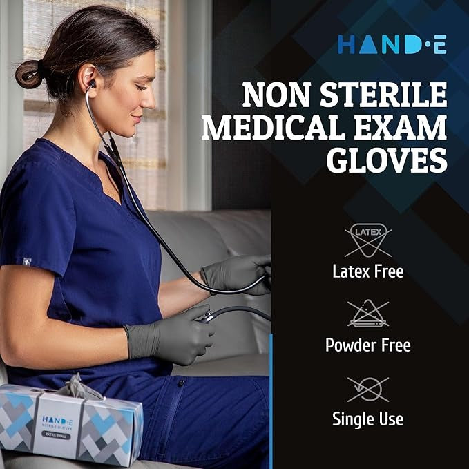 Medical Exam Nitrile Gloves Gray 100 Pack