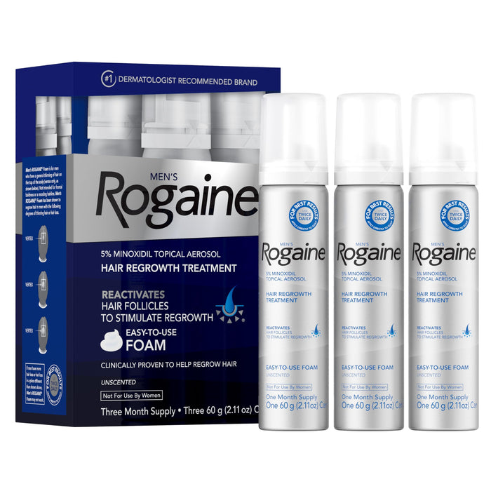 Rogaine Men's Hair Regrowth Treatment 5% Minoxidil Foam - 3 Month Supply