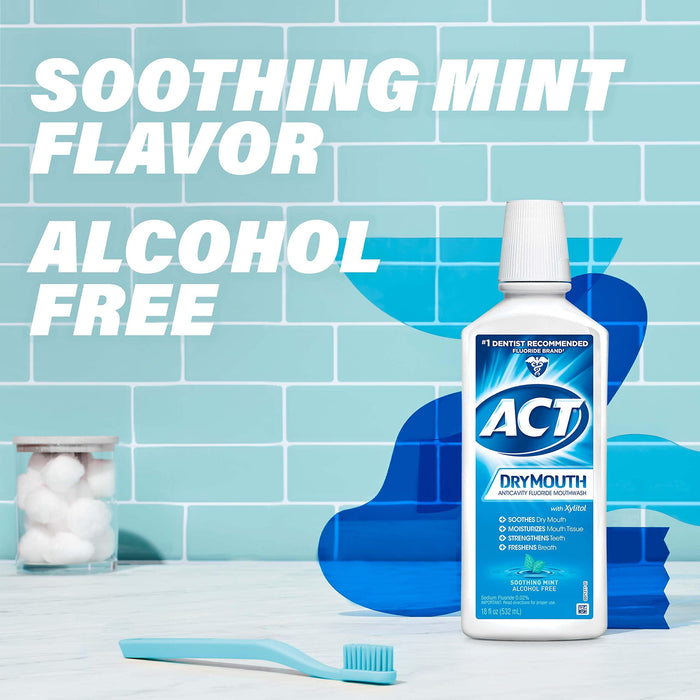 ACT Dry Mouth Anticavity Fluoride Mouthwash - Soothing Mint