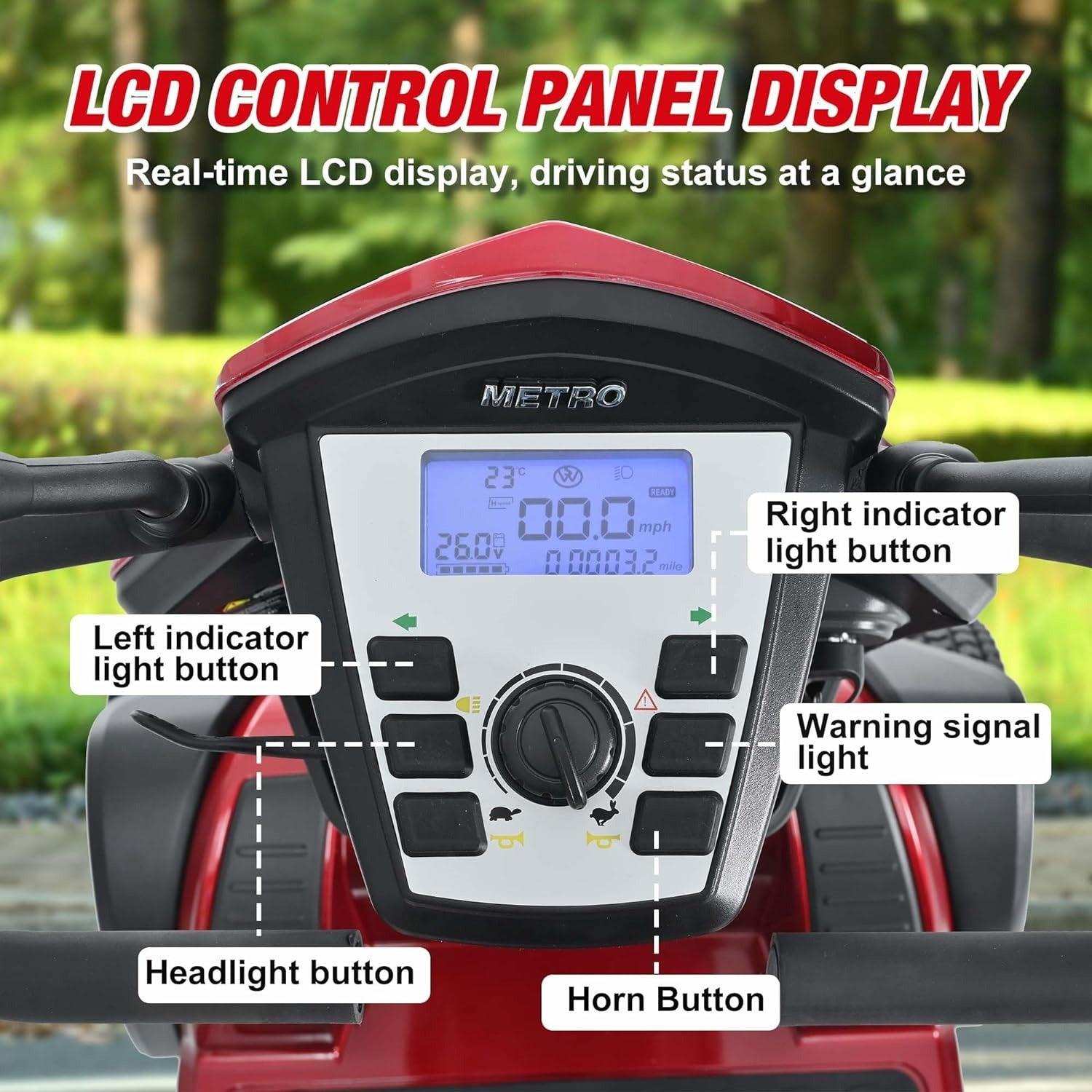 Metro Mobility S500 Series 4-Wheel Heavy Duty Travel Mobility Scooter - Shop Home Med