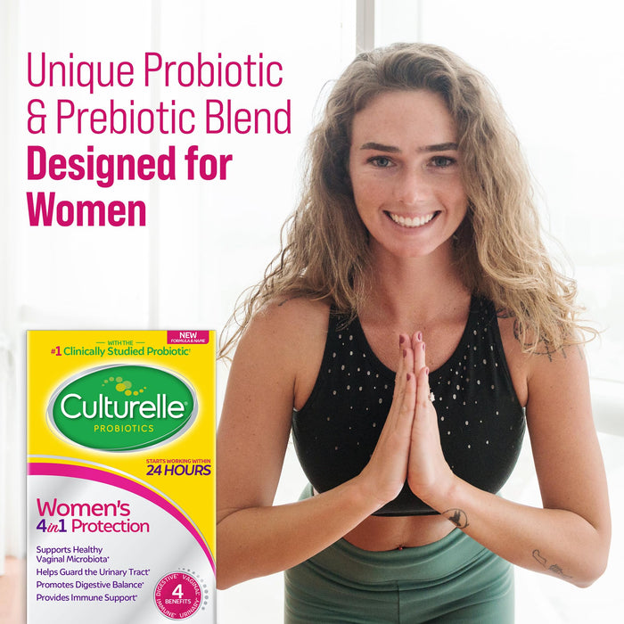 Culturelle Women's 4-in-1 Daily Probiotic Support Vaginal Digestive & Immune Health Capsules 30 Ct