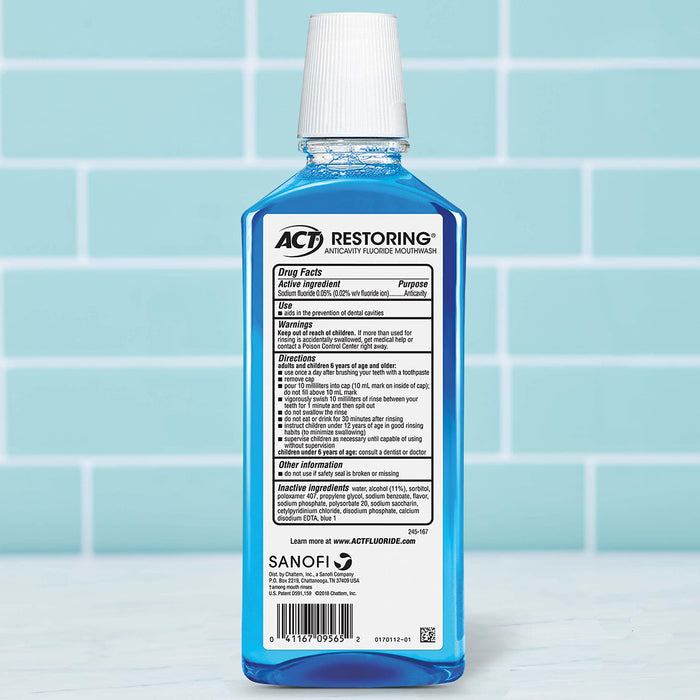 ACT Restoring Anticavity Fluoride Mouthwash Cool Mint