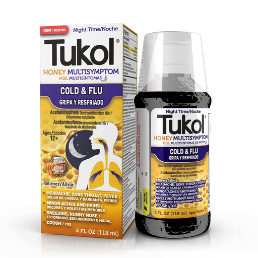 Tukol Honey Multi Symptom Cold & Flu AM/PM Adult Syrup- 4 Oz