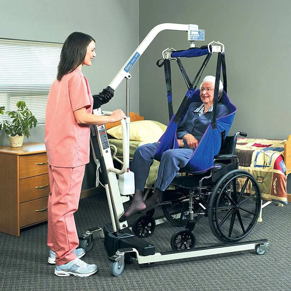 Invacare Reliant Heavy-Duty Battery-Powered Patient Lift with Power Opening Low Base
