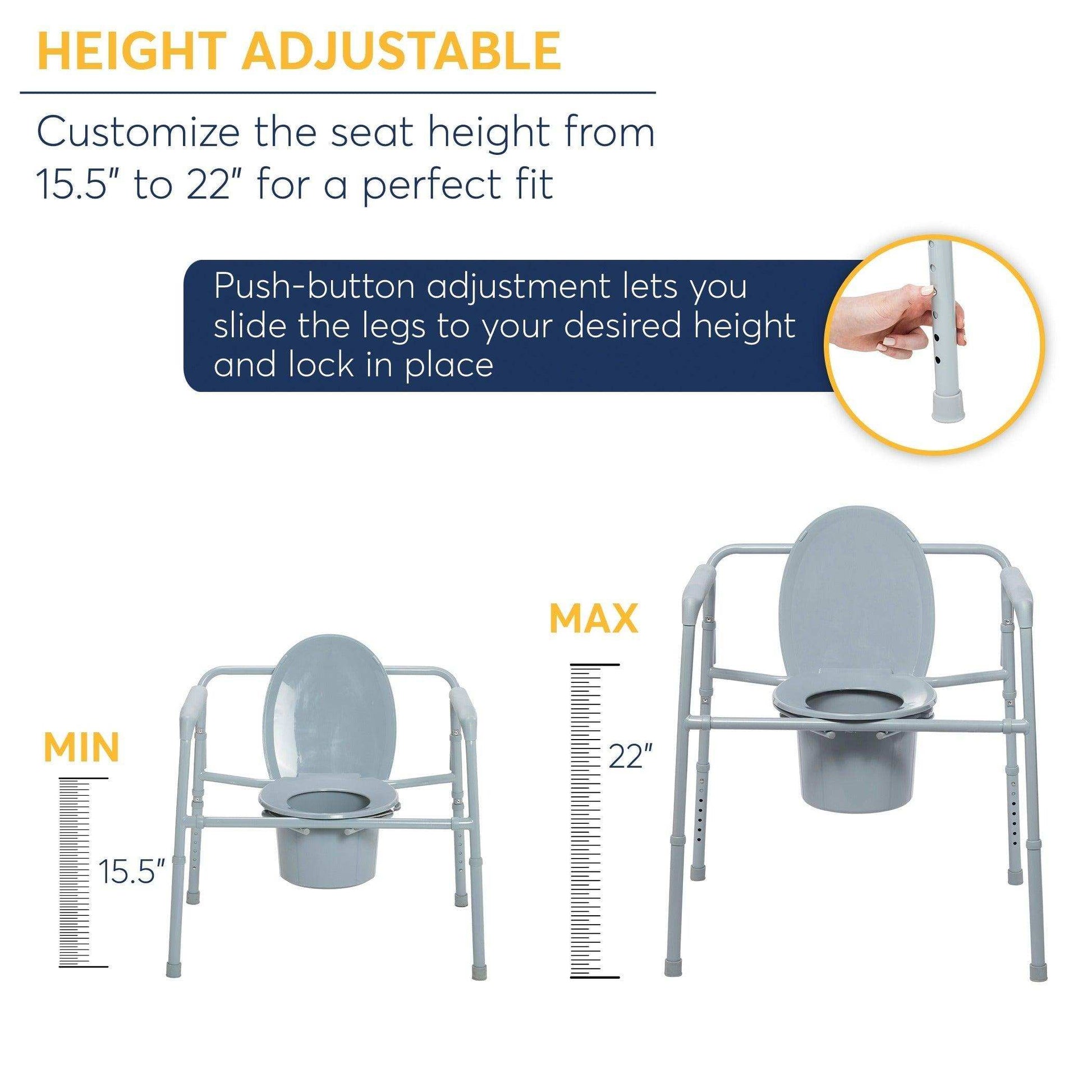 Drive Medical Heavy Duty Bariatric Folding Bedside Commode Chair - Shop Home Med