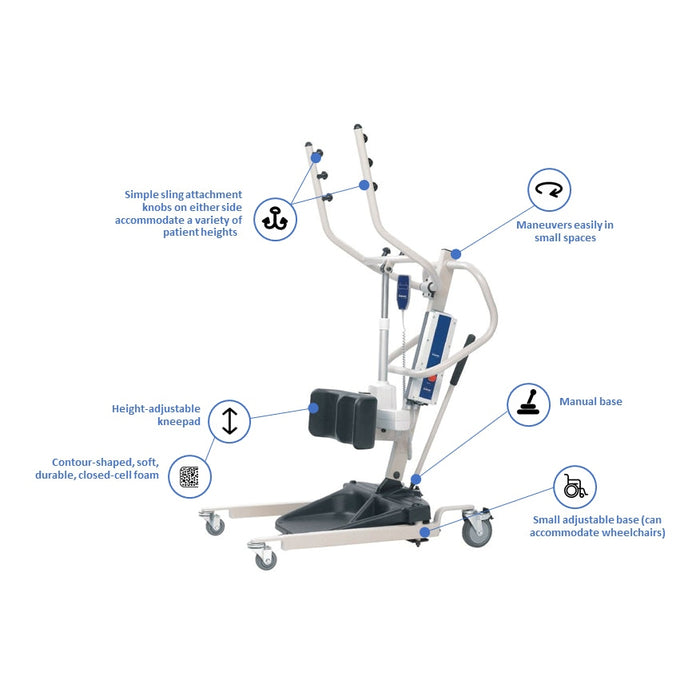 Invacare Reliant Battery Powered Stand-Up Patient Lift with Manual Low Base