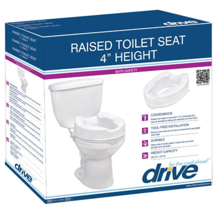 Drive Medical Raised Toilet Seat with Lock and Lid Standard Seat - 4" - Shop Home Med