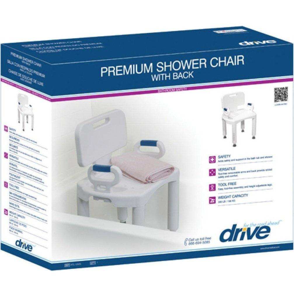 Drive Medical Premium Series Shower Chair with Back and Arms - Shop Home Med