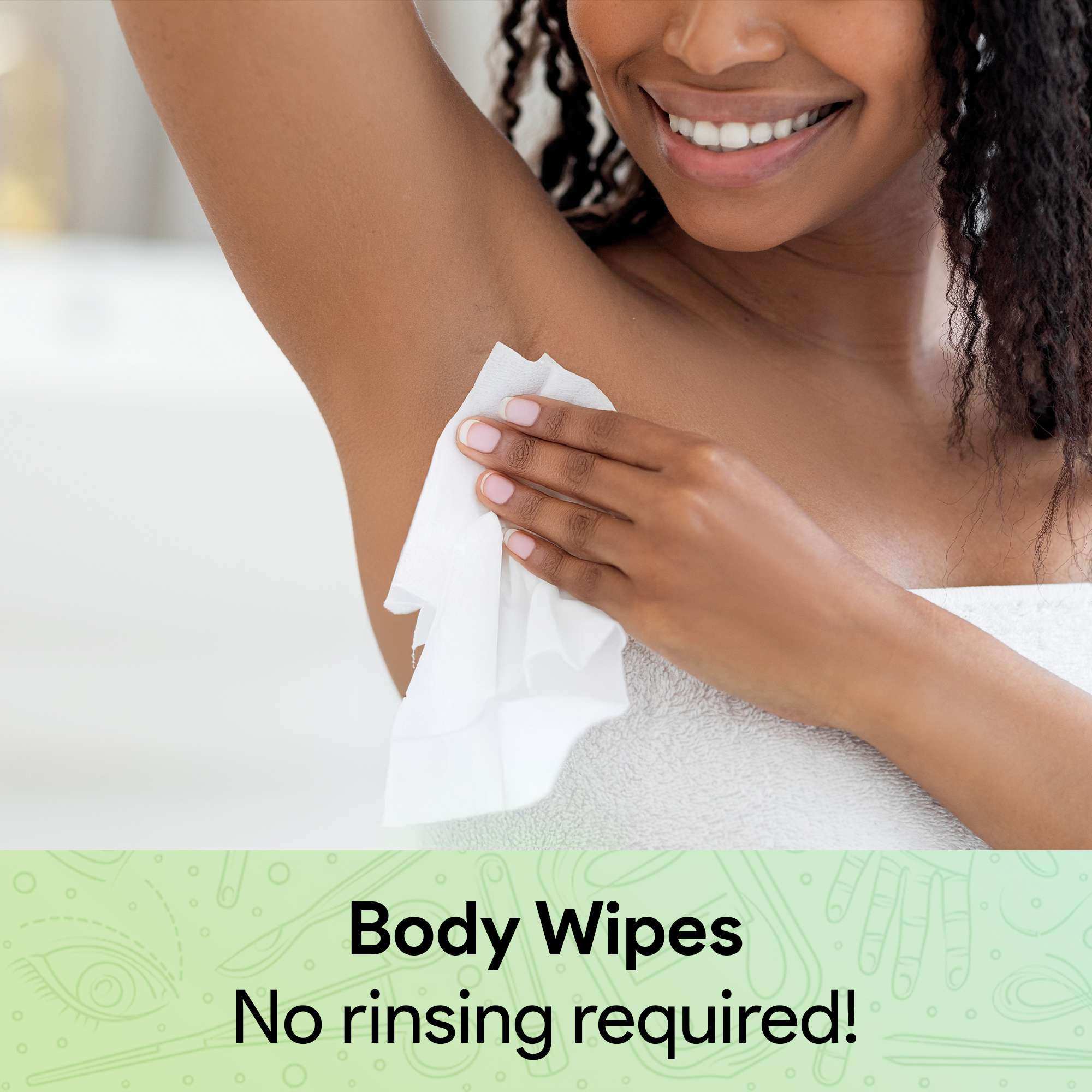 FifthPulse XL Rinse Free Adult Body Wipes for Men and Women