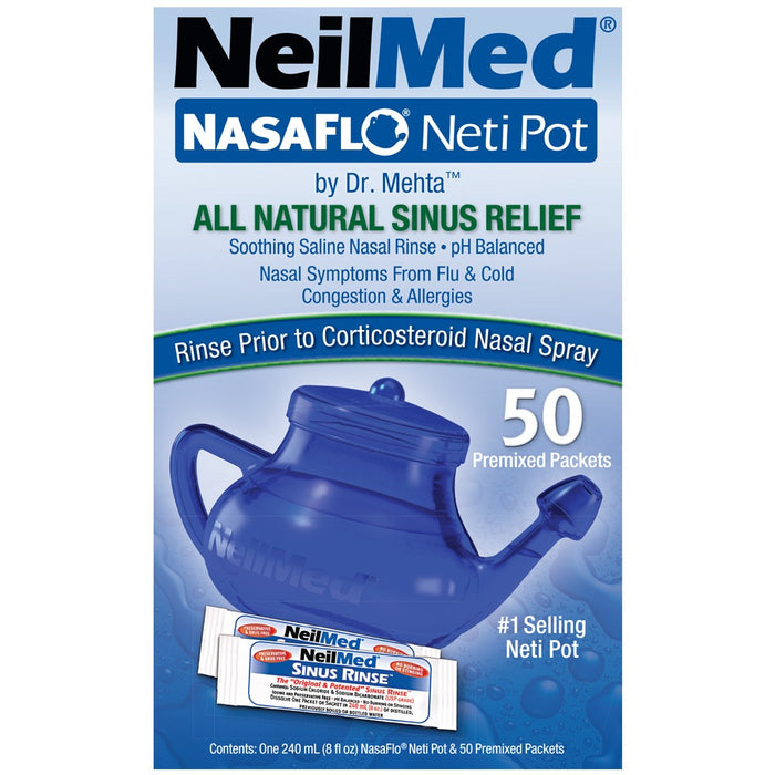 NeilMed NasaFlo Neti Pot Sinus Relief Nasal Wash System