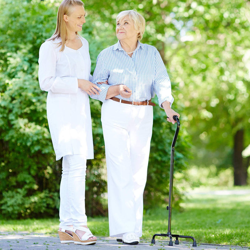 Small Base Quad Cane - 4 per Case - Aluminum Frame with 300 lb Weight Capacity