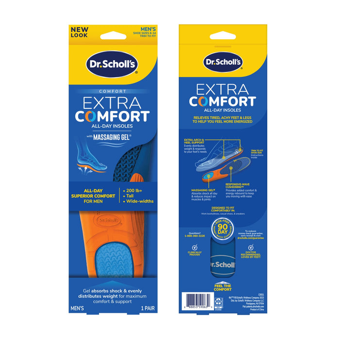 Dr. Scholl's Extra Comfort All-Day Insoles with Massaging Gel Men's