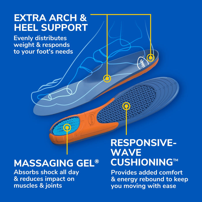 Dr. Scholl's Extra Comfort All-Day Insoles with Massaging Gel Men's