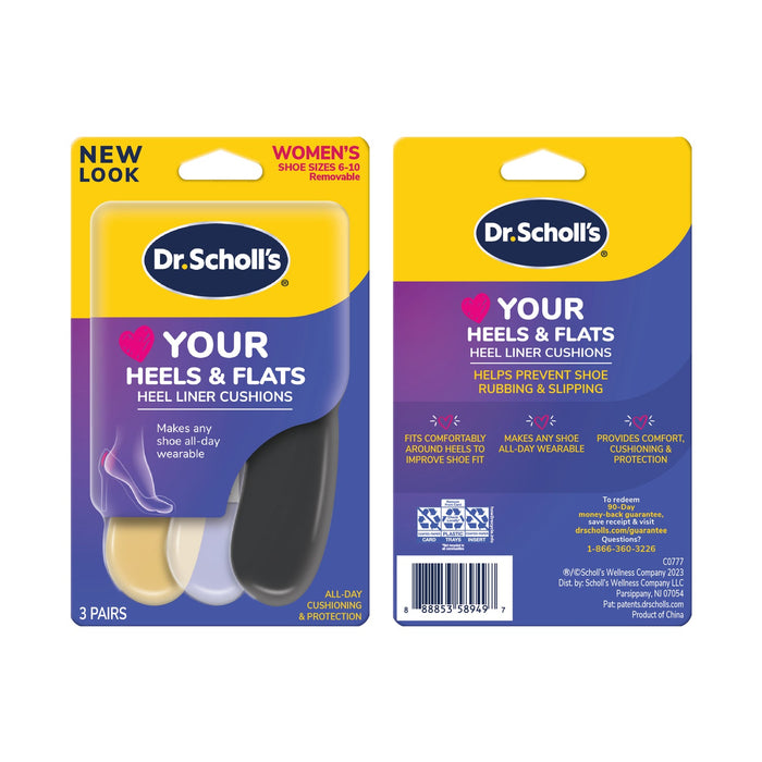 Dr. Scholl's Love Your Heels & Flats Liner Cushions for Women - 3 Pairs