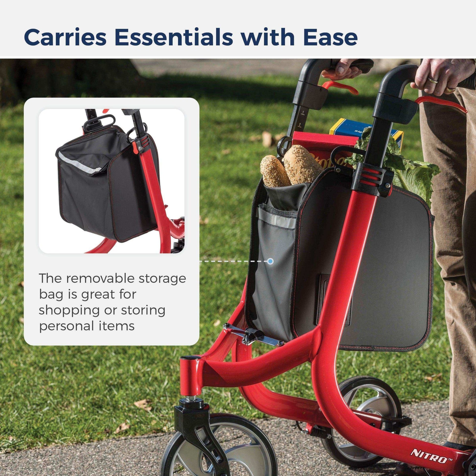 Drive Medical Nitro Euro Style 3-Wheel Rollator Rolling Walker - Shop Home Med