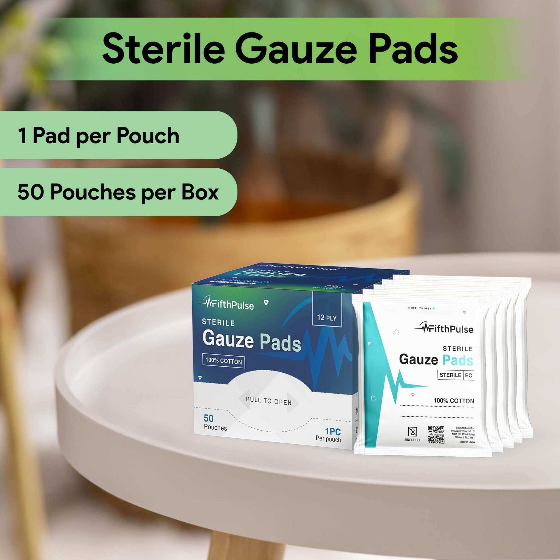 FifthPulse Sterile Gauze Pads Individually Packed