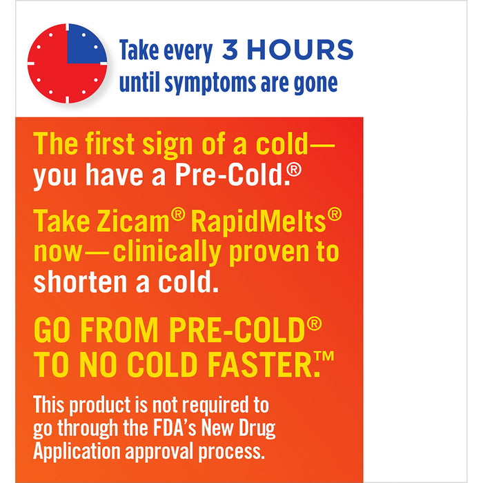 Zicam Homeopathic Cold Remedy Cold Shortening Rapidmelts Tablets