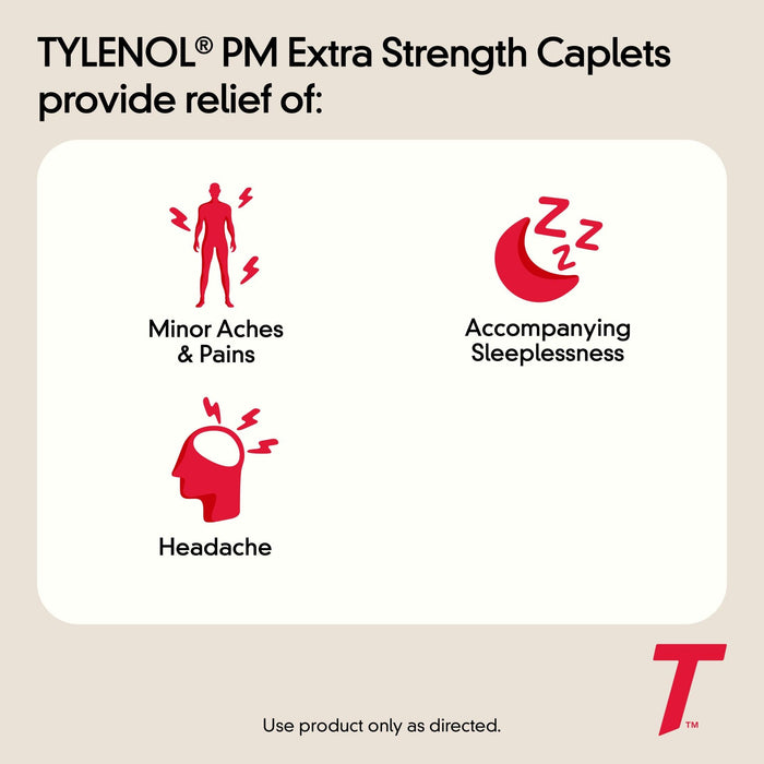 Tylenol PM Extra Strength Pain Reliever & Sleep Aid Caplets - 100 Ct
