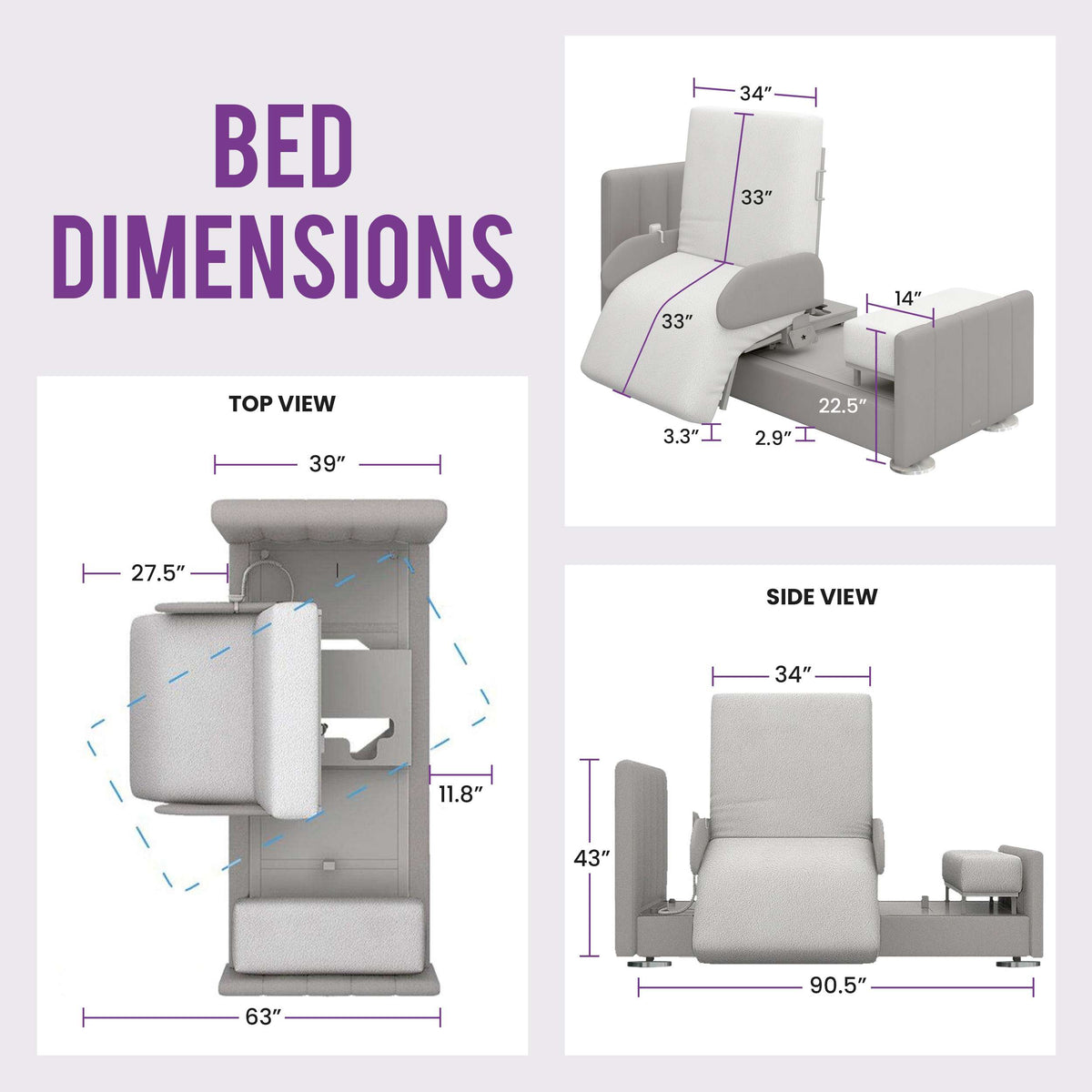 Rotating Hospital Bed, Full Electric Sit To Stand Lift Medical Bed