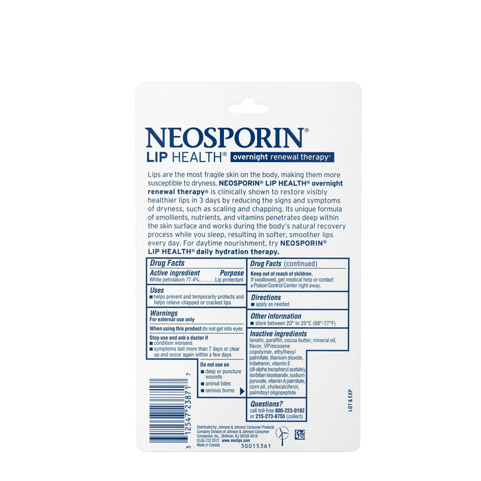 Neosporin Lip Health Overnight Renewal Therapy - 0.27 Oz