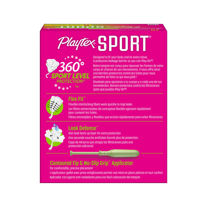 Playtex Sport Plastic Tampons Unscented Regular Super Absorbency