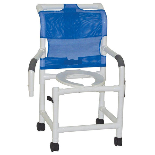 MJM International Double Drop Arms PVC Shower chair w/ Slide Out Footrest