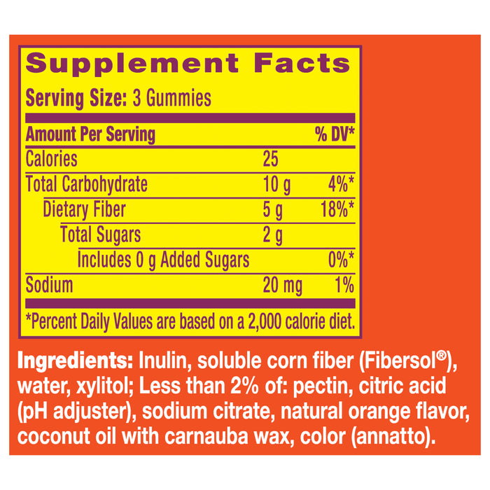 Metamucil Fiber Supplement Sugar-free Gummies Orange - 72 Ct