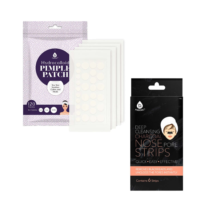 Pursonic Pamper & Glow Bundle: Charcoal Nose Strips Coffee Scrub Coconut Oil Mask Honey Mask