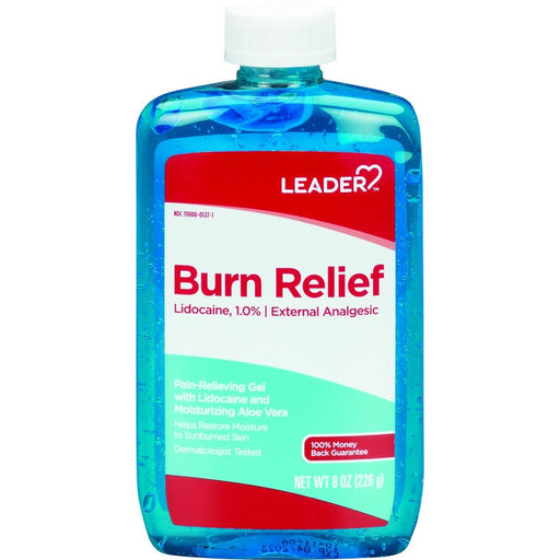 Leader Burn Relief Gel with Moisturizing Aloe Vera - 8 Oz