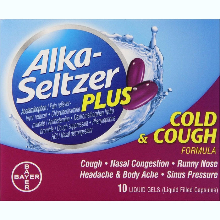 Alka-Seltzer Plus Maximum Strength Cold & Cough Liquid Gels - 10 Ct