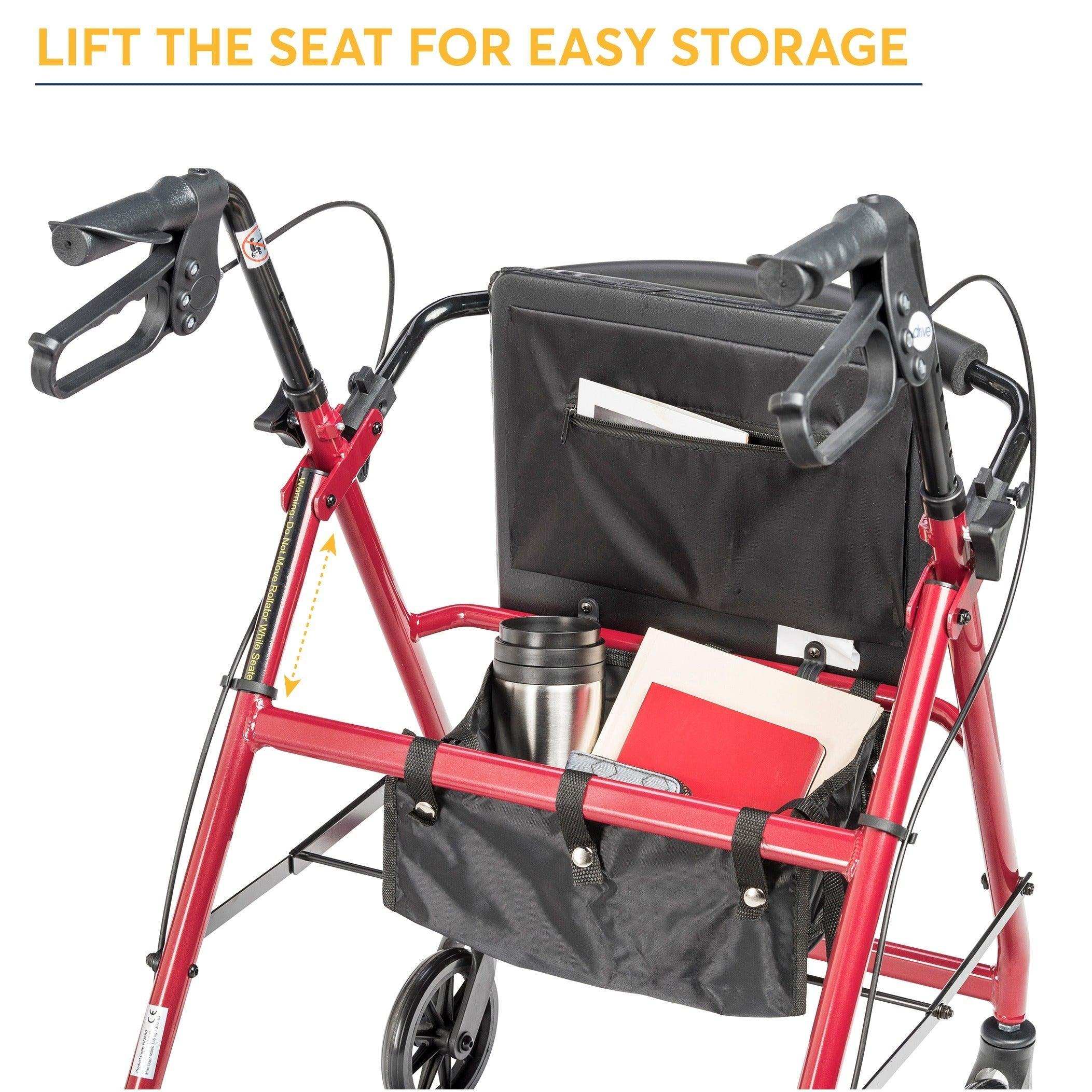 Drive Medical Adjustable Height Rollator Rolling Walker w/ 6" Wheels - Shop Home Med