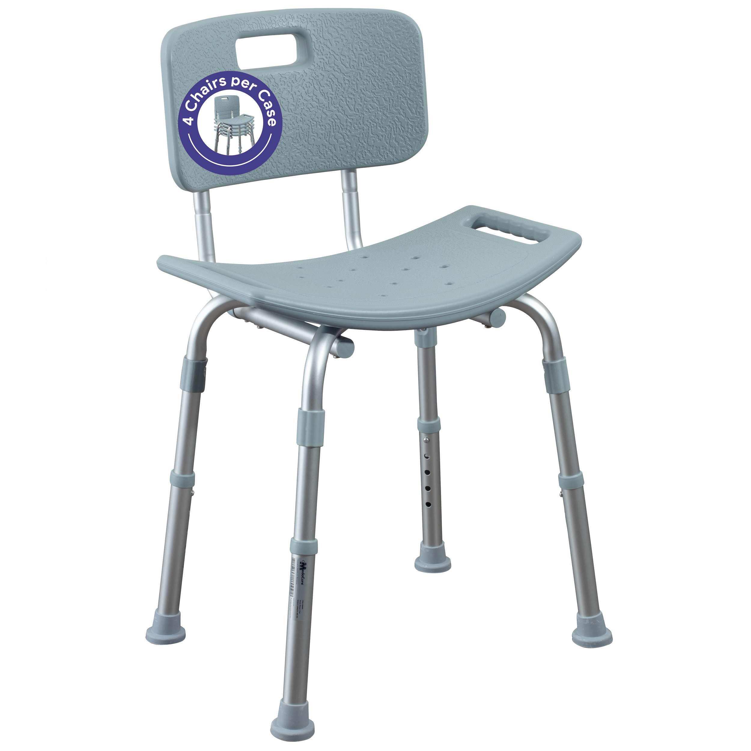 Medacure Height Adjustable Shower Chair for Seniors Case of 4 - Shop Home Med