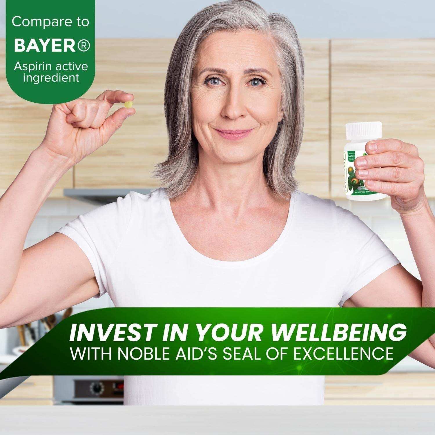 NobleAid Pure Low Dose Baby Aspirin 81mg for Adults - Shop Home Med
