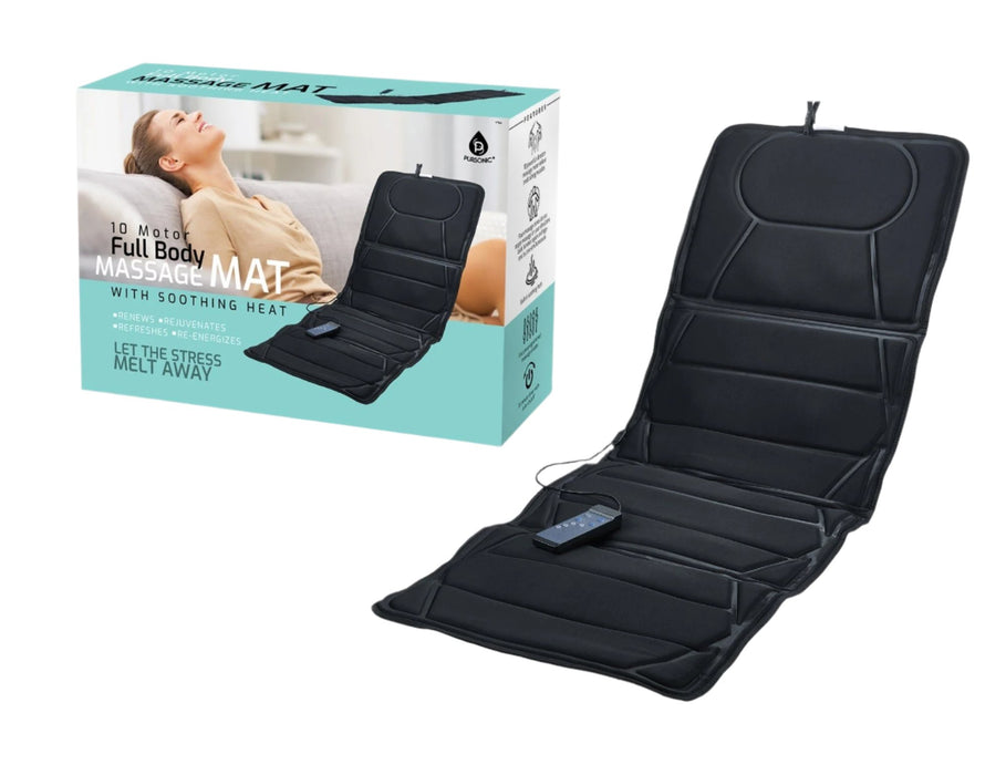 Pursonic Luxury Massage Mat with Heat 10-Motor Full Body Massager Pad