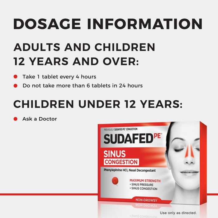 Sudafed PE Maximum Strength Sinus Congestion Relief Tablets