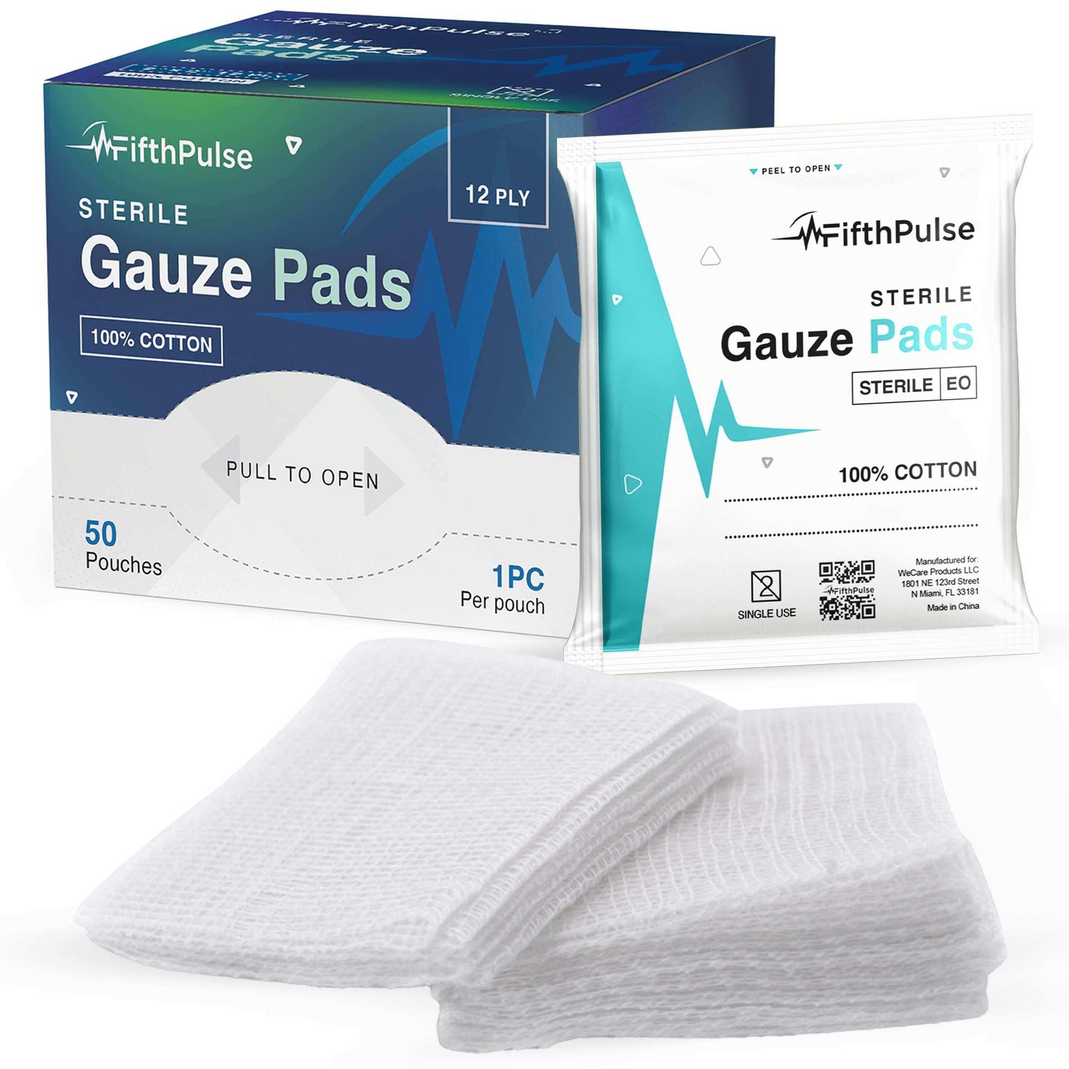 FifthPulse Sterile Gauze Pads Individually Packed