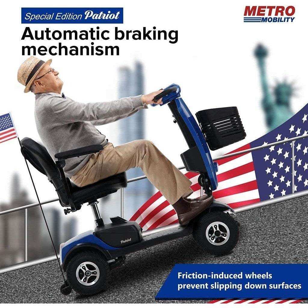 Metro Mobility Patriot Series 4-Wheel Travel Mobility Scooter - Shop Home Med
