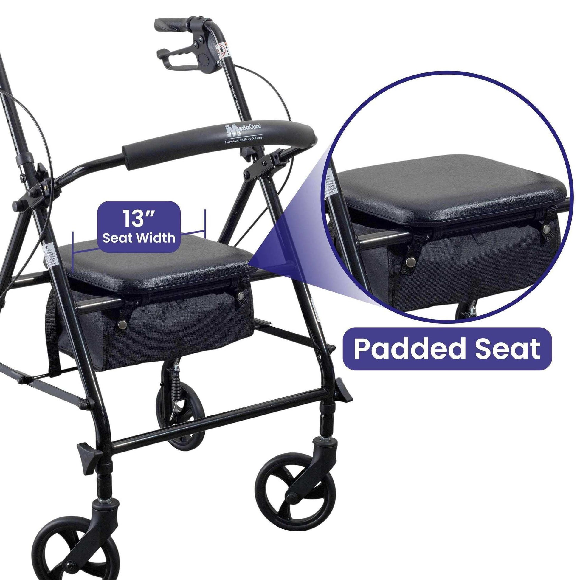 Medacure Steel Rollator Walker with Seat - Shop Home Med