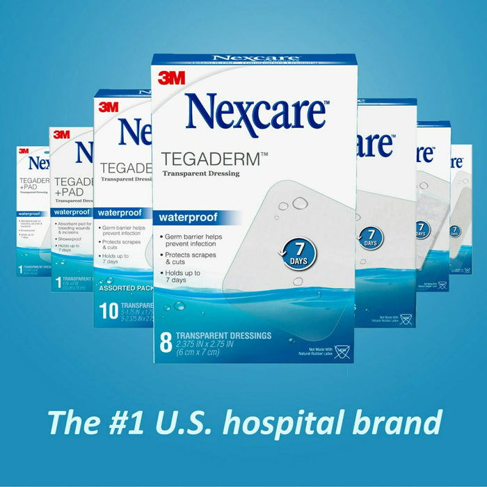 Nexcare Tegaderm + Pad Waterproof Transparent Dressing - 5 Ct