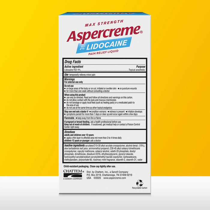 Aspercreme Lidocaine Pain Relief Roll-On With Essential Oils