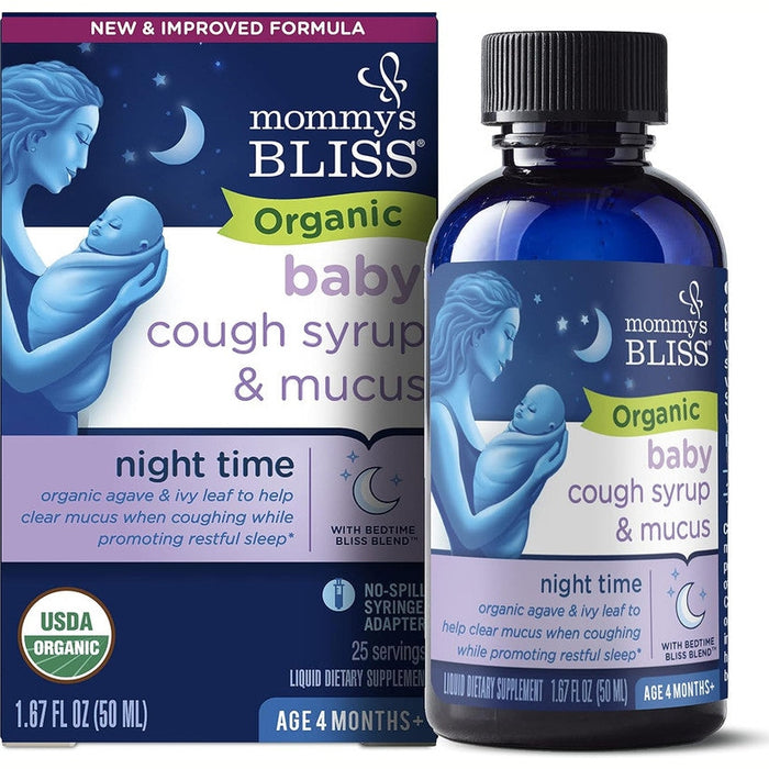 Mommy's Bliss Organic Baby Cough Syrup & Mucus Night Time 4 Months+